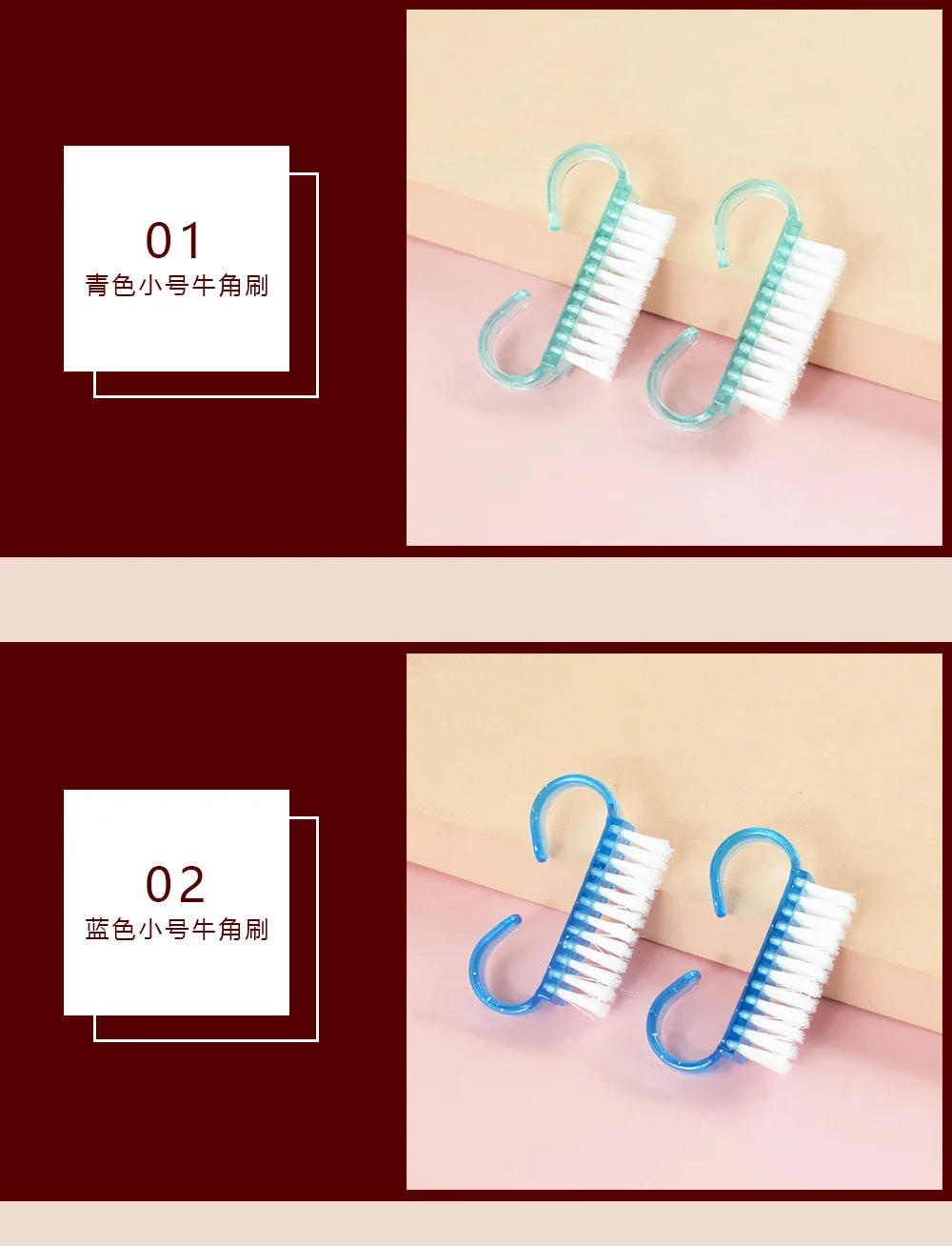 Description Picture 5 of item1/3/10Pcs Acrylic Nail Brush 4 Color Nail Art Manicure Pedicure Soft Remove Dust Plastic Cleaning Nail Brushes File Tools Set