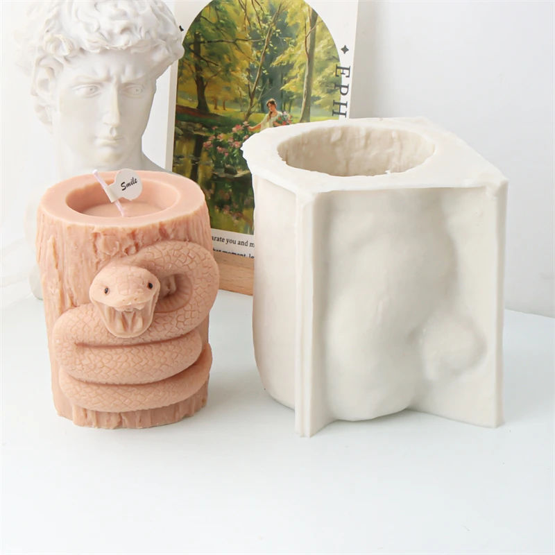 Description Picture 6 of item3D Lion Elephant Orangutan Silicone Mold DIY Animal Head Candle Mold Stump Tiger Snake Statue Aromatherapy Plaster Soap Mold