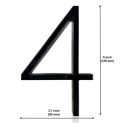 142mm Floating Exterior House Numbers Modern Number Signs the Door Extra Large Black Apartment Address and Mailbox Plate #0-9