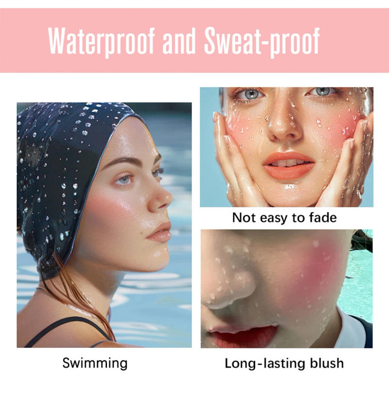 Description Picture 6 of itemSingle Color Butter Blush Matte Natural Cheek Tint Waterproof Face Contouring Cosmetics Blush Powder Face Soft Female Makeup