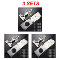 Stainless Steel Hinge Fixing Plate Kit Cabinet Door Hinge Repair Plate Bracket with Mounting Screw for Kitchen Furniture