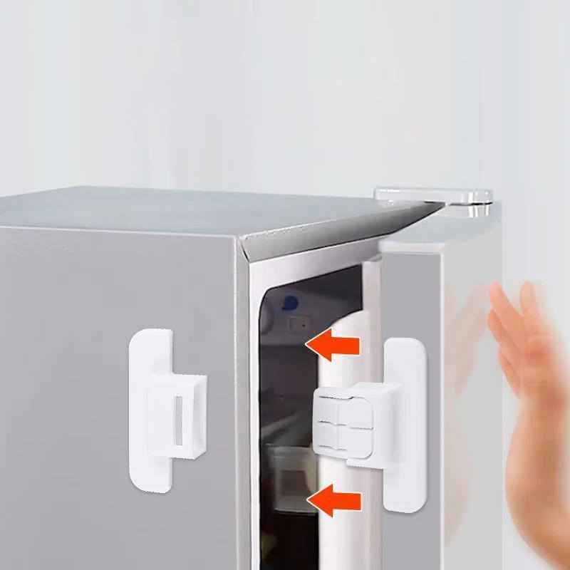 Description Picture 3 of item2pcs Kids Security Protection Refrigerator Lock Home Furniture Cabinet Door Safety Locks Anti-Open Water Dispenser Locker Buckle