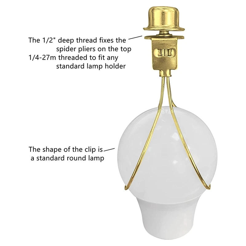 Description Picture 3 of itemLamp Shade Harp Holder Adapter Kit Lamp Shade Harp Holder Includes Finial And Lampshades Levellers To Keep Lamp Shade Hardware
