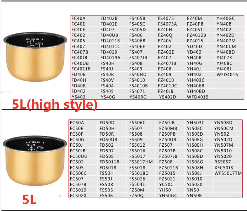 Description Picture 4 of itemUniversal electric rice cooker bowl for Midea 3L 4L 5L non-stick pan rice cooker liner pot 1pc