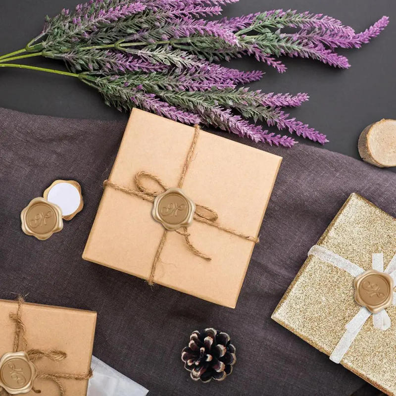 Description Picture 6 of item30pcs/set Seal Wax Stamp Stickers with Strong Self-adhesive Olive Branch Tree Letter A/B/M/R Design Stamps DIY Invitations Gift