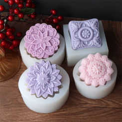 3D Creative Flower Shaped Soap Mold Silicone Molds DIY Handmade Fondant Cake Decorating Candle Mold Pudding Ice Cube Mold