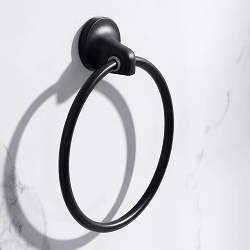 Description Picture 3 of itemSpace Aluminum Towel Ring Wall Mount Towel Holder Black Towel Hanger Save Space P15F