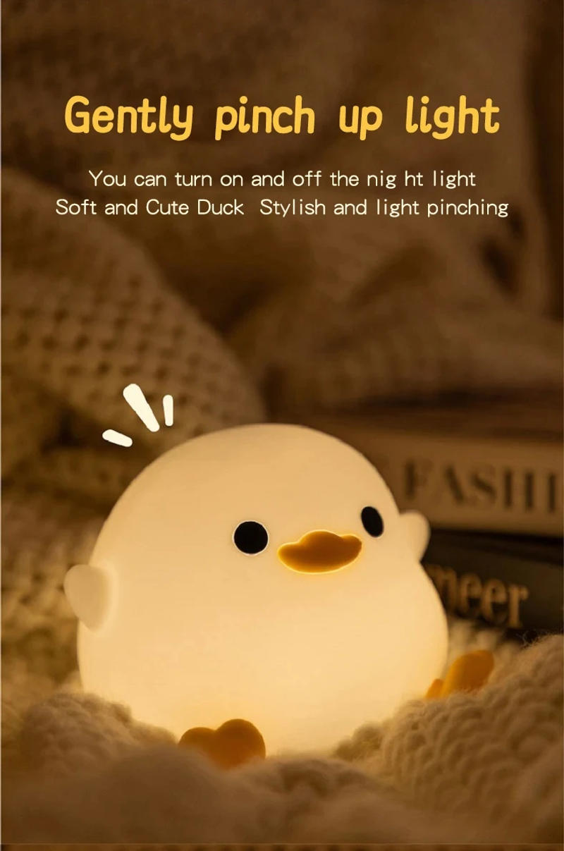 Description Picture 3 of itemXiaomi MIJIA LED Night Light Cute Duck Silicone Lamp For Children Kid Touch Sensor Timing USB Rechargeable Soft Light Eye Care
