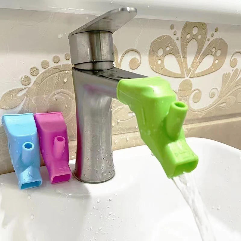 Description Picture 4 of itemBathroom Sink Nozzle Faucet Extender Rubber Elastic Water Tap Extension Kitchen Faucet Accessories For Children Kid Hand Washing