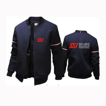 Scuba Diving Dive SSI 2024 Men Solid Color Spring and Autumn Long Sleeve Slim Fit Casual Sport Zip Outdoor Tops Coat Jacket