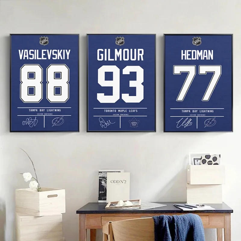 Description Picture 6 of itemAmerican Popular Sport Ice Hockey Player Jersey Poster and Canvas Printing Wall Art Picture for N H L Fans Room Home Decor