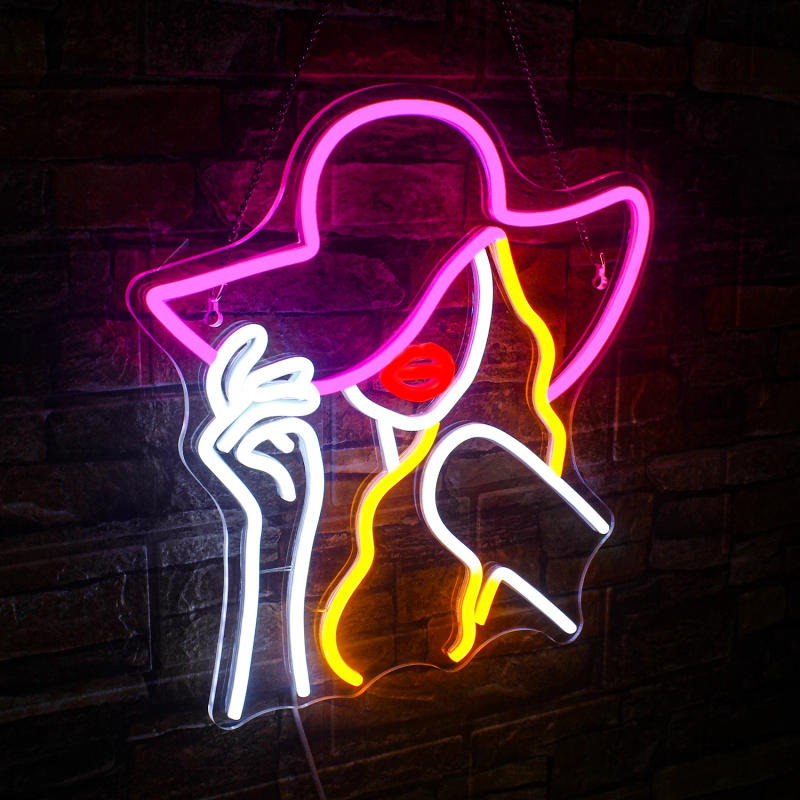 Description Picture 5 of itemWoman Lady Neon Sign for Wall Decor Dimmable Led Light USB Neon Sign For Bedroom Hotel Bar Lamps For Room Party Supplies Gift
