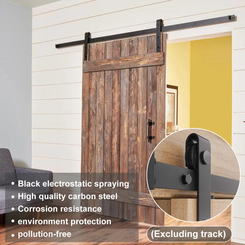 Description Picture 6 of item6PCS/2PCS Sliding Barn Door Hardware Rollers Hangers Compatible with Most Barn Door Durable Wheel Track System Door Accessories