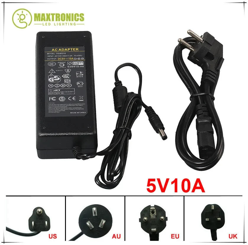 Description Picture 3 of item5V 10A 50W LED Power Supply DC5V Lighting Transformer For WS2812B WS2811 LPD8806 WS2801 LED Strip Light / Modules Lamp