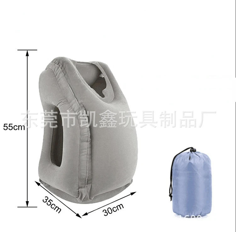 Description Picture 2 of itemUpgraded Inflatable Air Cushion Travel Pillow Headrest Chin Support Cushions for Airplane Plane Car Office Rest Neck Nap Pillows