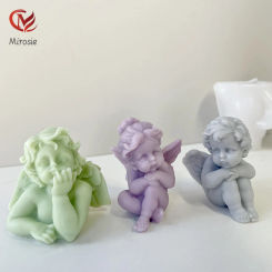 Mirosie Little Angel Candle Silicone Mold Cupid Plaster Decoration Angel Doll Scented Candle Molds Diy Epoxy Resin Molds