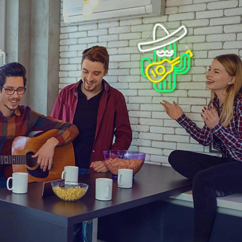 Description Picture 6 of itemCactus Cowboy Hat Neon Signs LED Neon Light Sign Light Up Neon Signs Wall Decor for Game Room Kids Room Home Bar Party Shop Gift