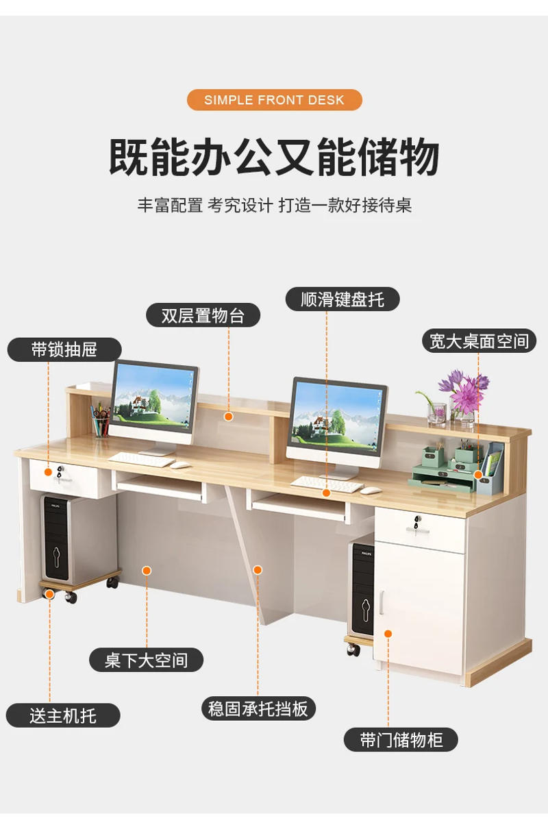 Description Picture 5 of itemChurch Pulpit Front Office Desk Reception Lectern Hair Salon Bar Cashier Counter Shop Standing Office Meuble Caisse Furniture