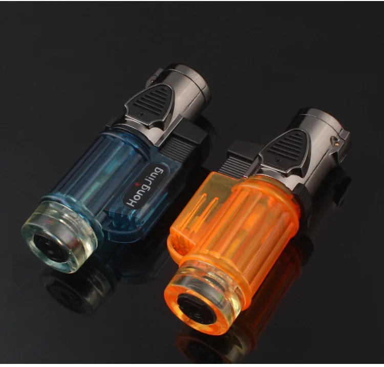 Description Picture 4 of itemVisible Gas Blue Flame Torch Turbo Lighter Spray Gun Electronic Lighter  Gas Lighter 1300C Butane Cigar Lighters Gadgets for Men