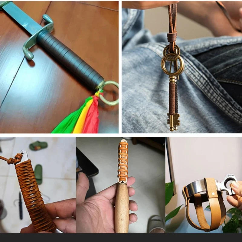 Description Picture 6 of item5 Yards Retro High Quality Genuine Leather Cord Rou nd/Flat Strand COW Leather Rope For Necklace Bracelets DIY Jewelry