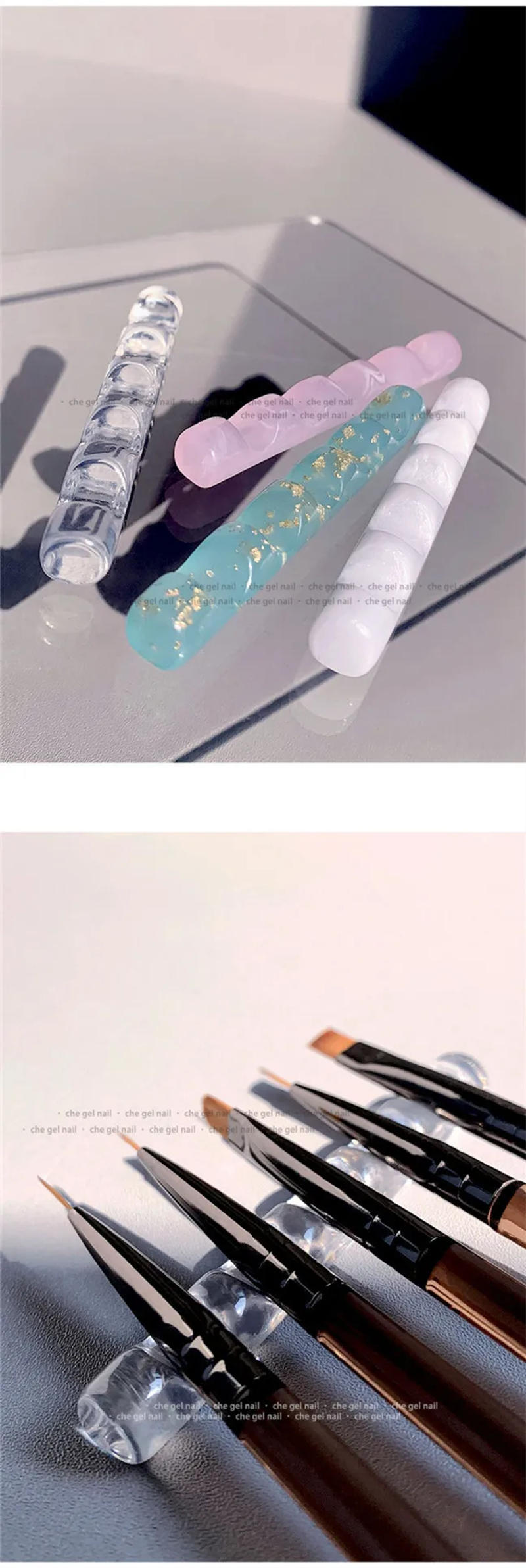 Description Picture 4 of item5 Grid Nail Brush Holder Stand Salon Pen Rack Accessoire Brushes For Manicure Tool Acrylic Nail Art Brush Holder Carrier Storage