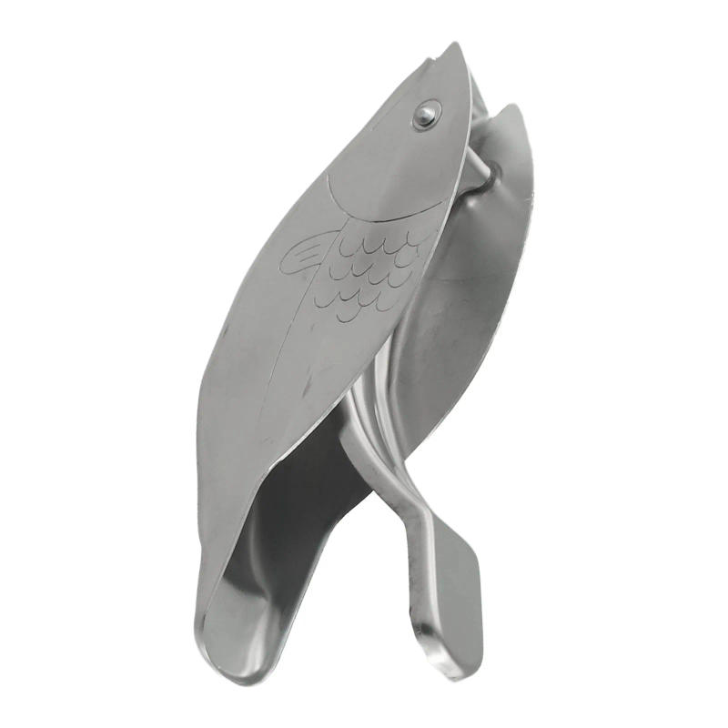Description Picture 5 of item1Pc Stainless Steel Lemon Slice Squeezer Fish Shaped Hand Juicer Citrus Lime Orange Fruit Press Manual Juice Crusher