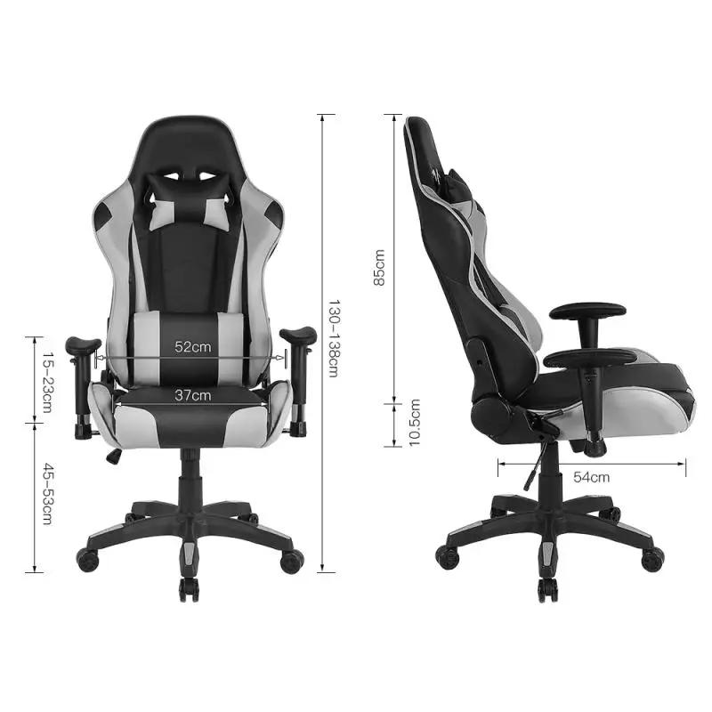 Description Picture 6 of itemHousehold Office Chairs Computer Gaming Chairs Furniture Armchair With Footrest Headrest Lumbar Pillow Adjustable Backrest HWC