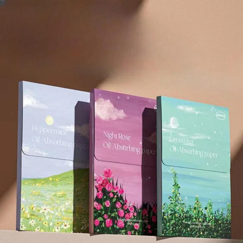 Description Picture 3 of item100Pcs/box Face Oil Blotting Paper Protable Matting Face Wipes Facial Cleanser Oil Control Oil-absorbing Face Cleaning Tools New