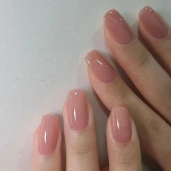 24Pcs pink French Fake Nail Short Square Nail Tips Fashion Wearable False Nails with Glue Simple Full Cover Press on Nails