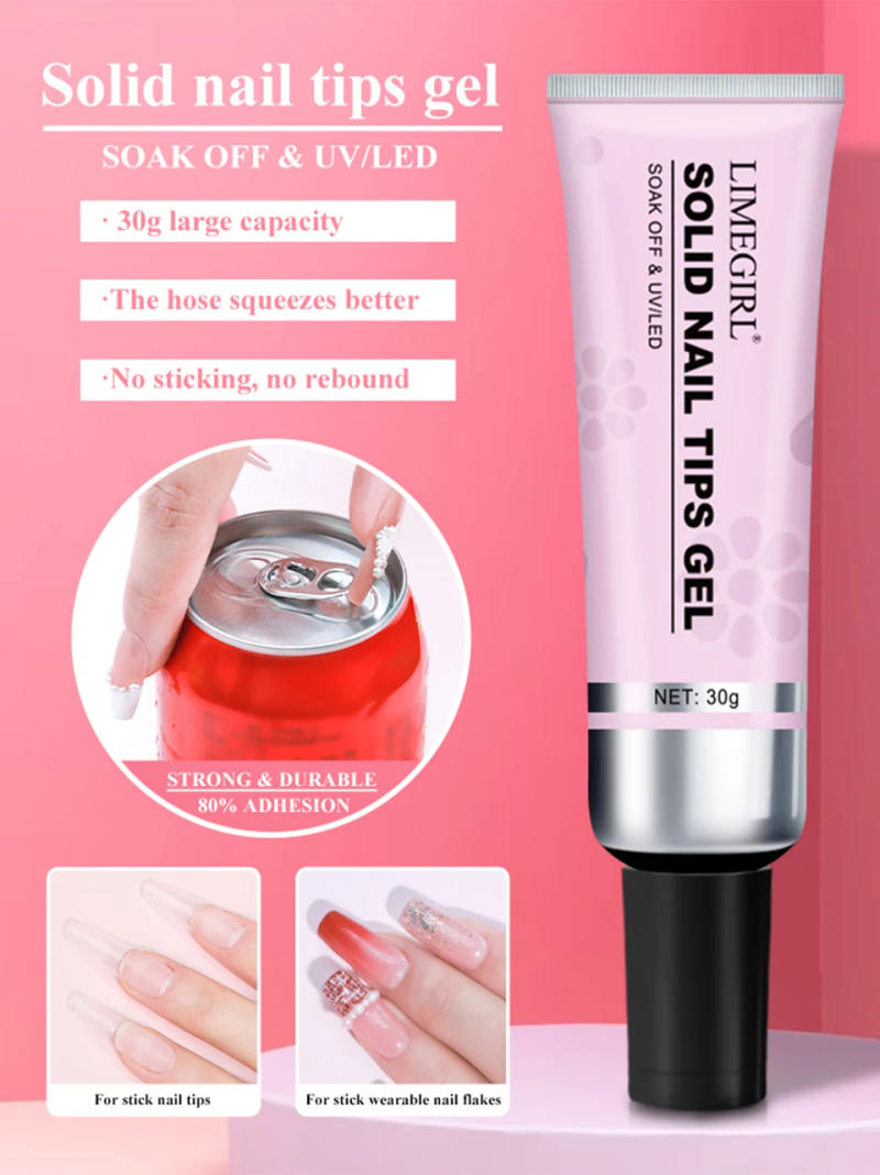 Description Picture 2 of itemLIMEGIRL 20ml/30ml Strong Nail Tips Glue Gel UV for Nails Rhinestones Resin Gem Jewelry DIY Decorations Adhesive Nail Fake Glue