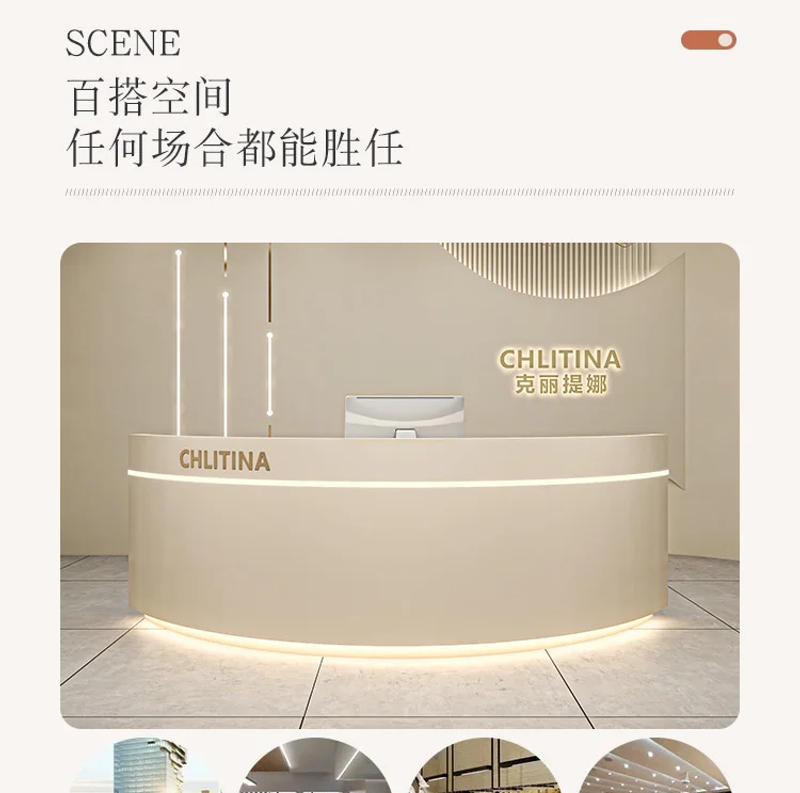 Description Picture 4 of itemSmall Church Pulpit Front Desk Lectern Bar Laudry Cabinet Retail Checkout Counter Banco Reception Mobile Bureau Shop Furniture