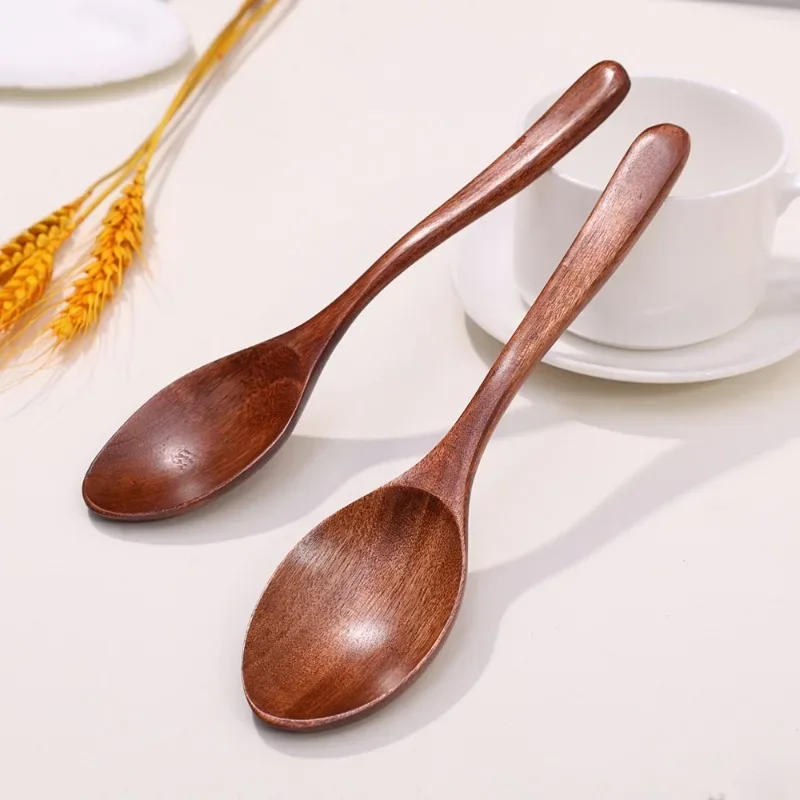 Description Picture 6 of item5/1Pcs Natural Wood Spoons Japanese Style Long Handle Soup Spoon Coffee Milk Teaspoon Scoops Kitchen Tableware Cooking Tools