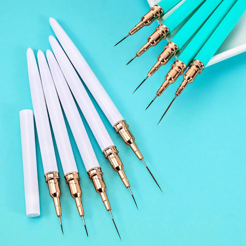 Description Picture 5 of item4/8/12/20/25mm Super-Long Nail Art Liner Brushes Set 5Pcs/set Mixed French Line Fine Drawing Pen DIY Manicure Painting Brushes