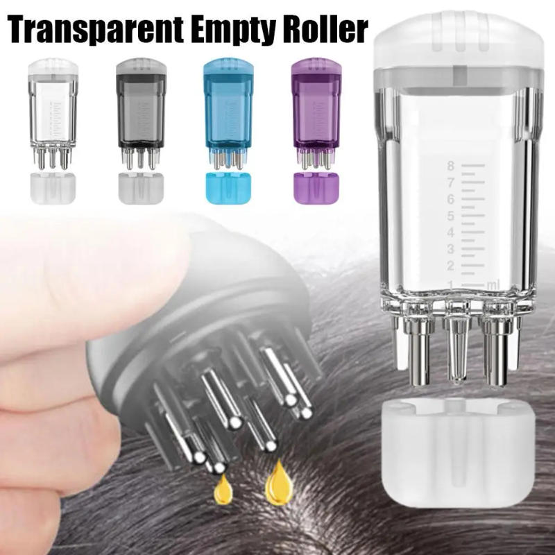 Description Picture 2 of item8ml Scalp Applicator Transparent Empty Roller Bottle Scalp Oil Comb for Hair Growth Serum Head Skin Care Tools D2L9
