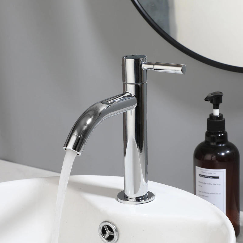 Description Picture 3 of itemJIENI Bathroom Sink Faucet Simple Design Counter Top Faucets  Deck Mounted Hot Cold  Mixer Taps With Single Handle Single Hole