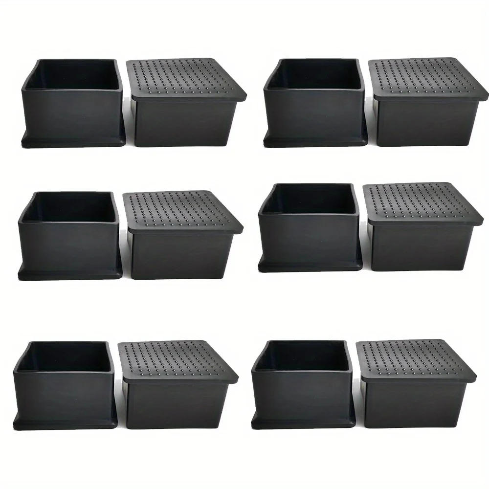 Description Picture 3 of item14-Pack Black Square Pvc Soft Rubber Tube Plugs - 60X60Mm Dust Seal End Caps For Pipes, Bolts & Furniture Protection