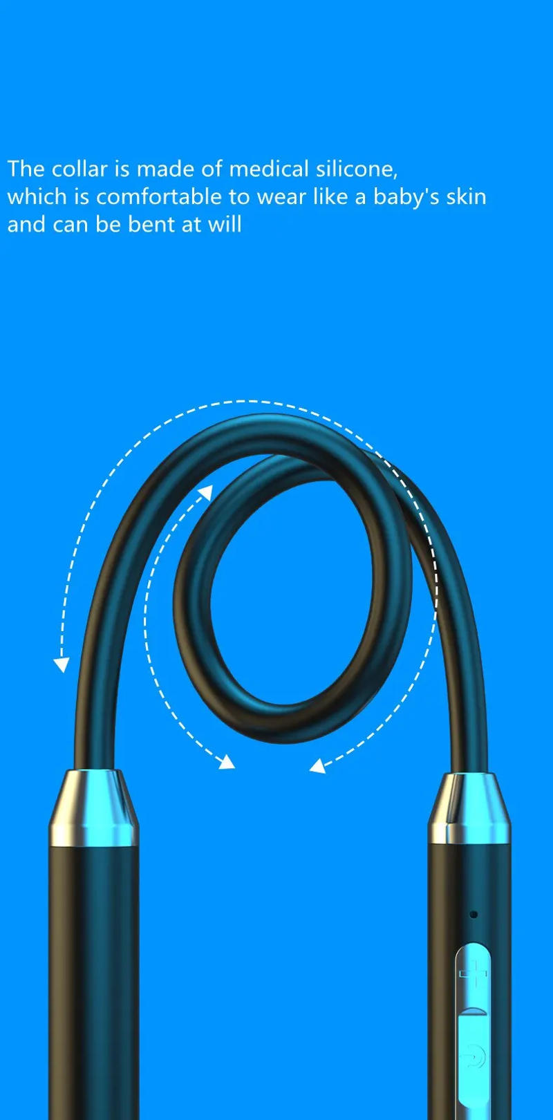 Description Picture 5 of itemWireless Headphones Bluetooth 5.0 Neckband Earphones Silicone Hifi 9D Stereo Sports Headset Halter Waterproof Magnetic Earbuds