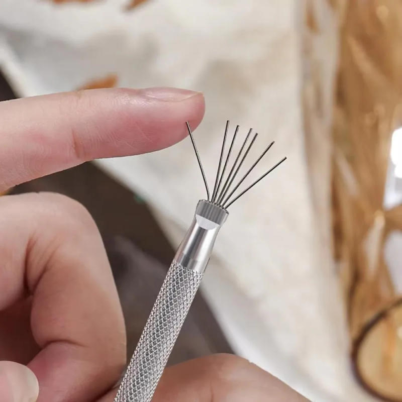 Description Picture 4 of itemStainless Steel 7-pin Nail Liner Nail Art Tools Stripe Lines Bendable Pins Nail Art Pens Gel Painting Ultra-thin Line Nail Brush