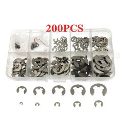 120/200 PCS Stainless Steel E Clip Washer Assortment Kit Circlip Retaining Ring for Shaft Fastener M1.5~M10 Wholesale