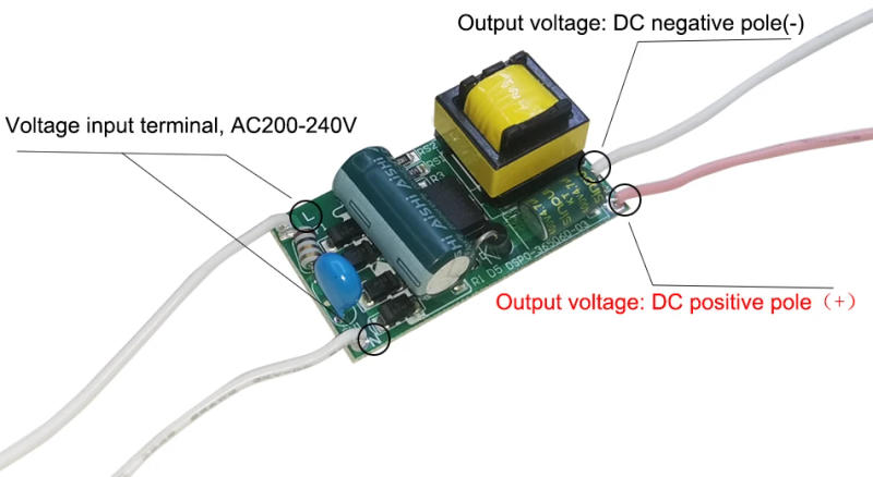 Description Picture 6 of itemLED Non-Isolated Constant Current 8W 18W 25W 36W 50W LED Driver 300mA Transformer power supply module AC to DC Converter