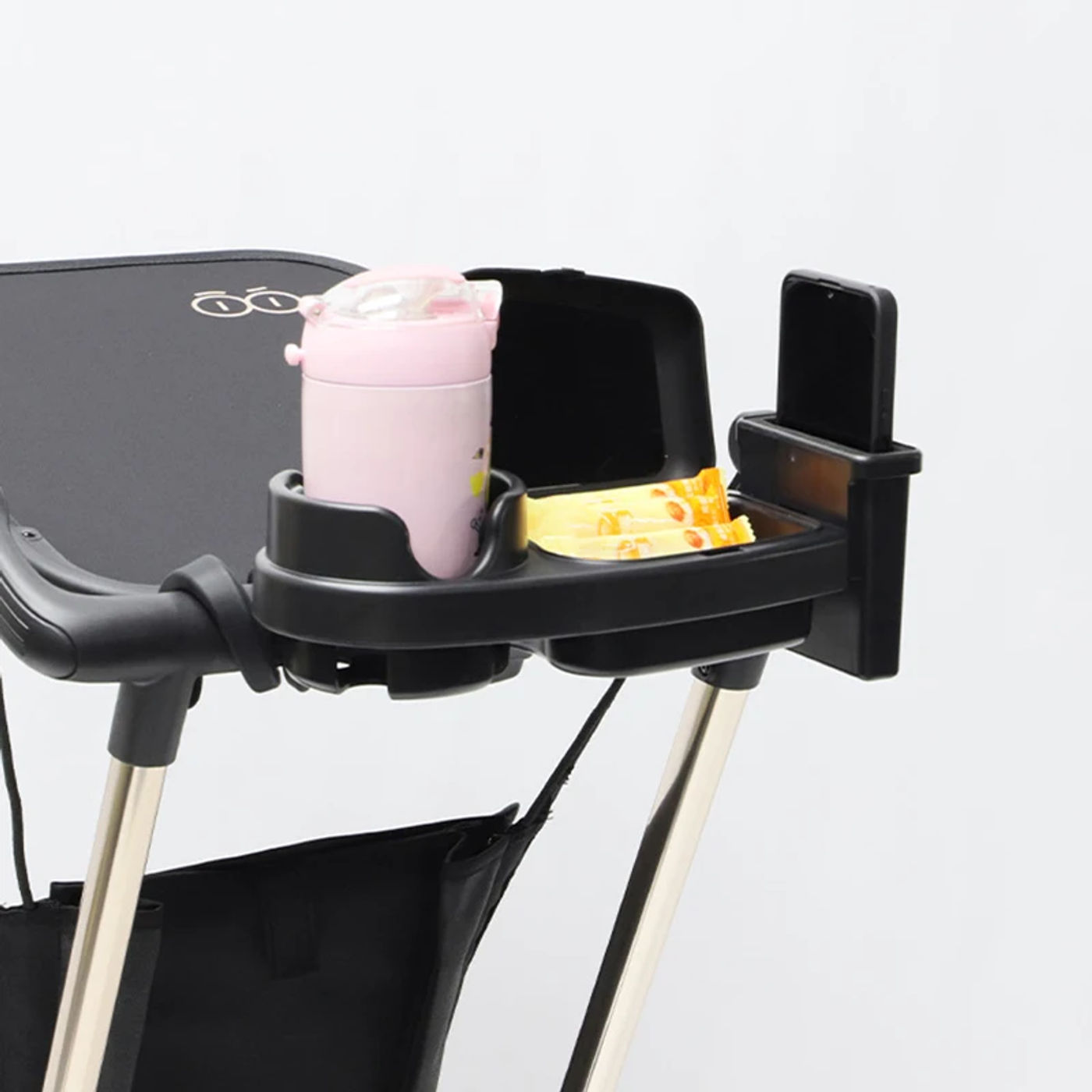 Description Picture 4 of itemAdjustable Universal Stroller Tray with Cup Holder & Parents Seat Rack - Food Tray for Infant & Toddler Pushchair