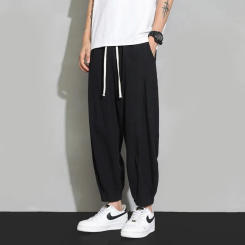 4 Colors!2024 Spring and Summer New Men's Casual Pants Harun Pants Cotton Linen Lightweight Loose Pants