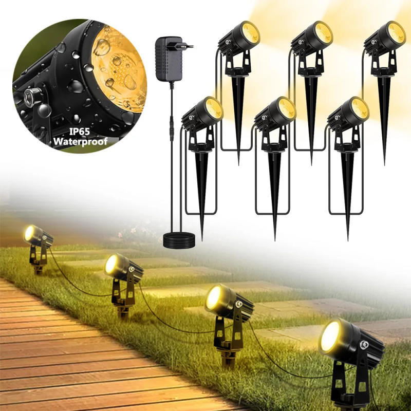Description Picture 2 of itemLED Landscape Lights 12W Low Voltage Waterproof Garden Pathway Light Wall Tree Flag Spotlights Spike Lawn Lamp with Transformer