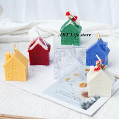 New House Candle Mold Diy Simulation Villa Art Candle Making Tool Acrylic Plastic Molds Set Christmas Decoration Gift