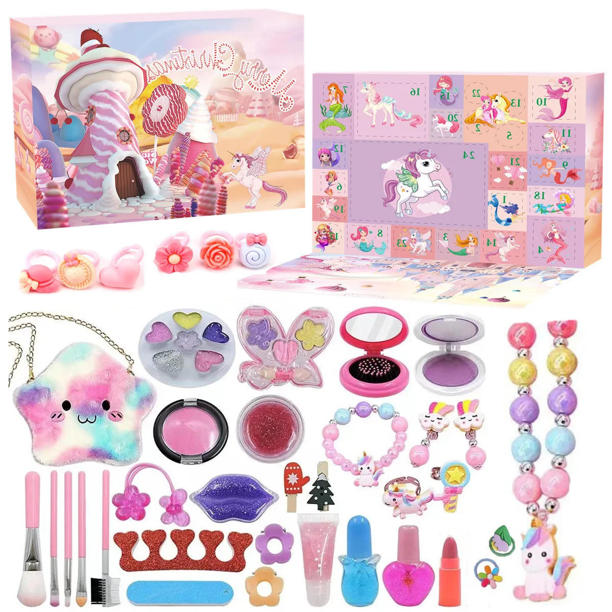 Description Picture 3 of itemKids Makeup Christmas Advent Calendar Box 24days Countdown Calendar Jewelry Gift Box Toys for Girls Kids Xmas Gift