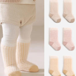 Toddler Girls Infant Socks 0-5Y Boy Baby Socks Thickened Fleece Lined Mid Calf Socks Winter Warm Casual Daily Wear Thermal Socks