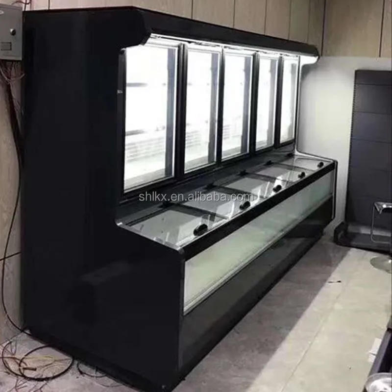 Description Picture 5 of itemSupermarket KCE refrigerator and freezer combined cabinet display fridge glass door frozen half freezer half refrigerator