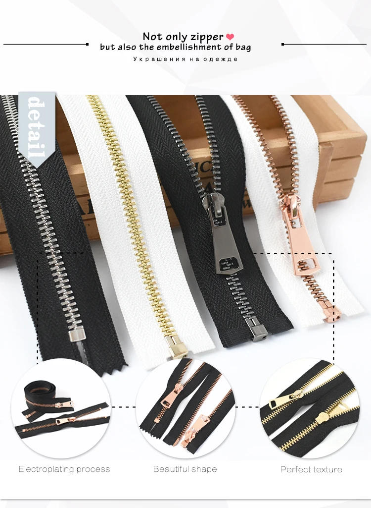 Description Picture 6 of item2Pcs Meetee 5# Metal Zippers 15/60/70/80cm Auto Lock Zips for Down Coat Garments Zipper Shoes Pocket Garment Sewing Accessories