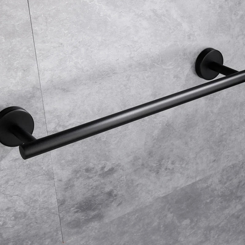 Description Picture 5 of item2Pcs Bathroom Hardware Set, Matte Black Stainless Steel Toilet Paper Holder Roll Holder Towel Bar Wall Mount