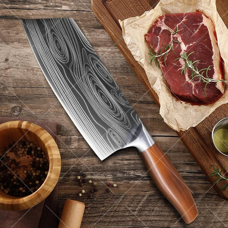 Description Picture 4 of itemStainless Steel Japanese Chef Knives Set Meat Fish Vegetables Chopping Meat Cleaver Butcher Knife Chinese Kitchen Knife